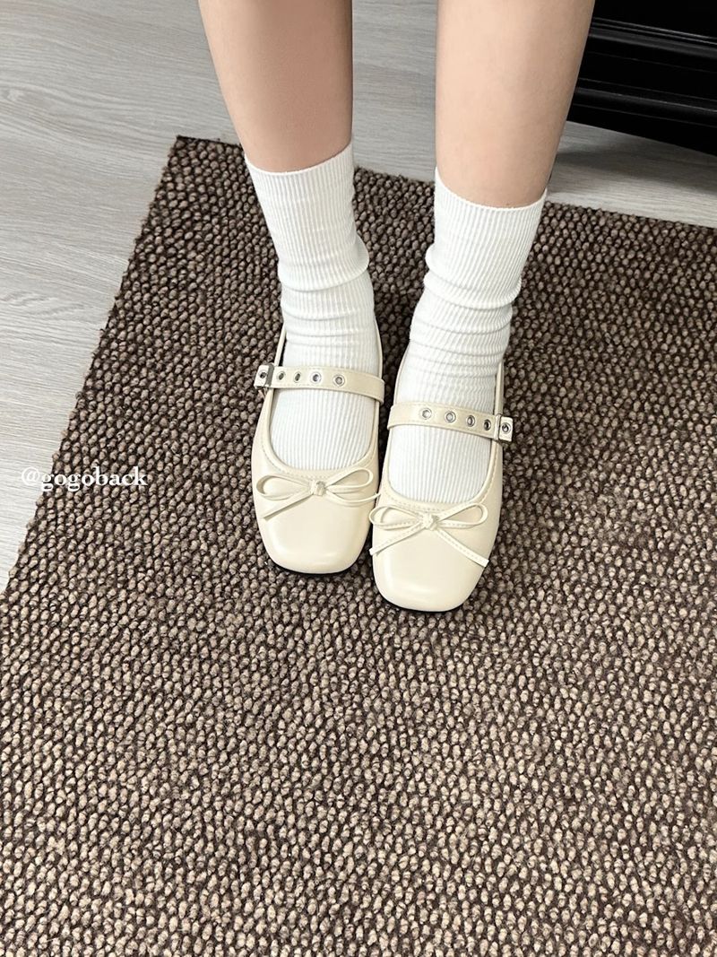 Lancui Niche Four-Color Versatile Ballet Style Soft Sole Comfortable Mary Jane Shallow Mouth Women's Leather Shoes_voghion.com
