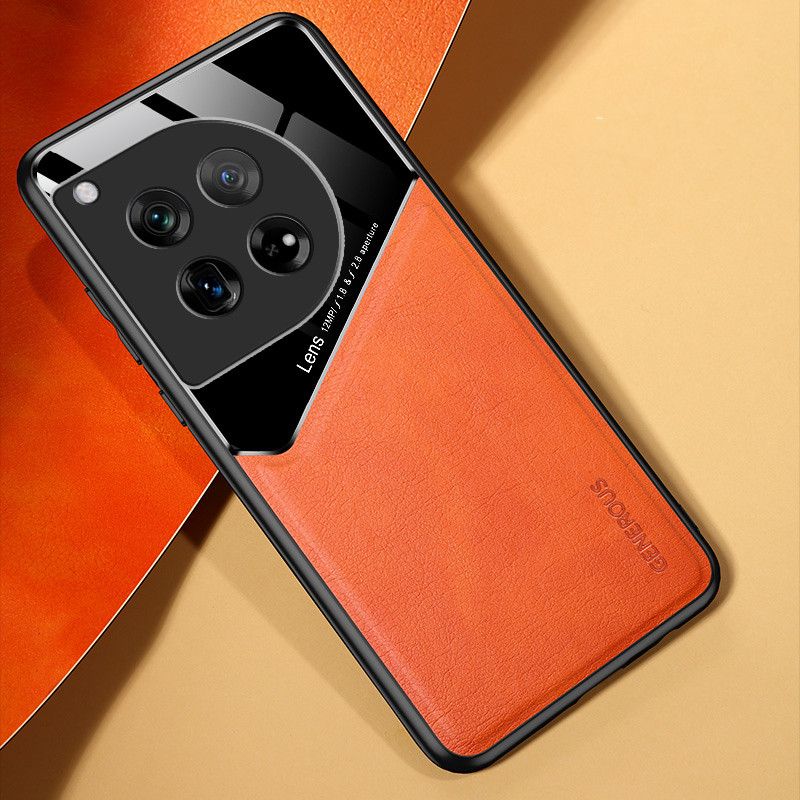 Custodia in pelle con texture per OnePlus 12 12R 11 11R 10 Pro 10T con supporto magnetico a ventosa per auto Coque Fundas Capa_voghion.com