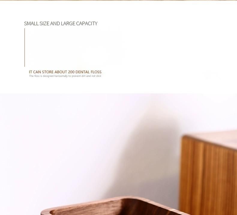 Boîte à fil dentaire en bois massif, boîte de rangement pour cure-dents en bois de noyer noir de style chinois avec couvercle, pour usage domestique_voghion.com