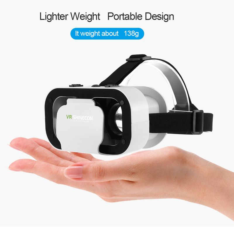 Shinecon 3D VR-briller Virtual Reality Viar Goggles Headset-enheder Smart hjelmlinser til mobiltelefon Mobil_voghion.com