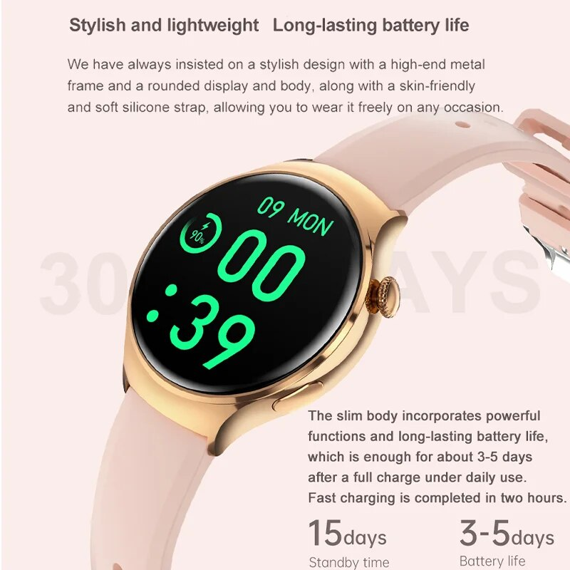 Pametni satovi za žene GT4 Mini 360*360 HD zaslon Bluetooth poziv GPS praćenje pokreta IP68 vodootporni NFC pametni sat za Huawei_voghion.com
