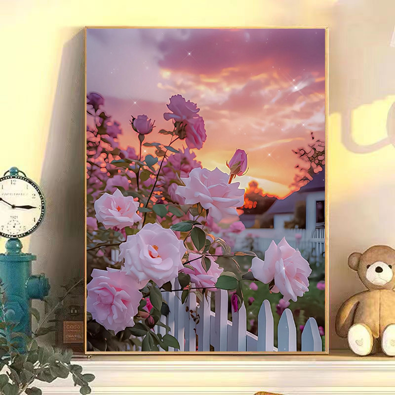 DIY Digital Oil Painting Rose Tulip Camellia Flower Decoration Painting_voghion.com