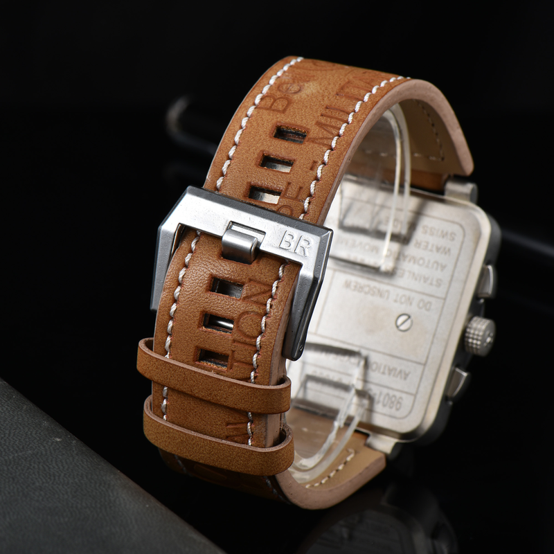 【Bell & Ross】 Alternatief sporthorloge met vierkante wijzerplaat, hoogwaardig leer_voghion.com