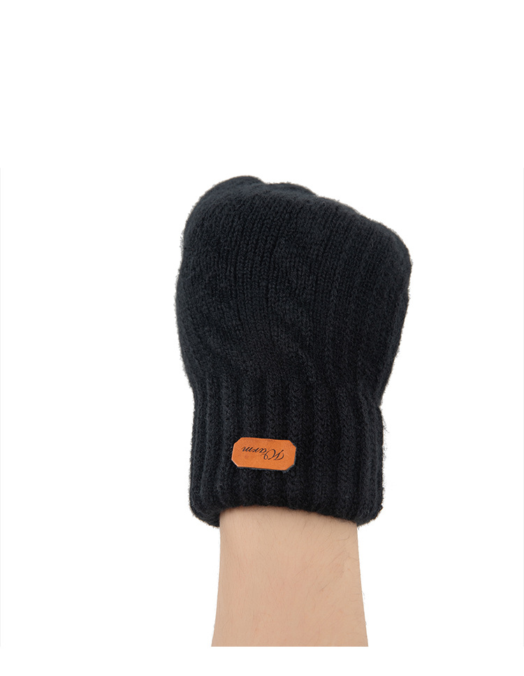 Guantes de punto unisex con pantalla táctil para otoño e invierno, para ciclismo y conducción para hombres, con forro polar grueso, guantes fríos y cálidos para estudiantes_voghion.com