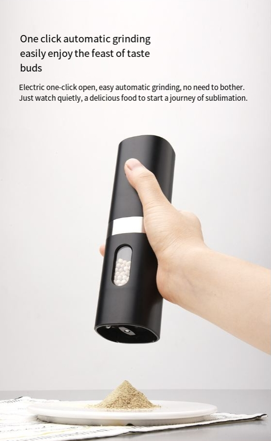 Elektryczny młynek do pieprzu Pieprz Czarny pieprz Młynek do soli Butelka Butelka na przyprawy Słoik_voghion.com