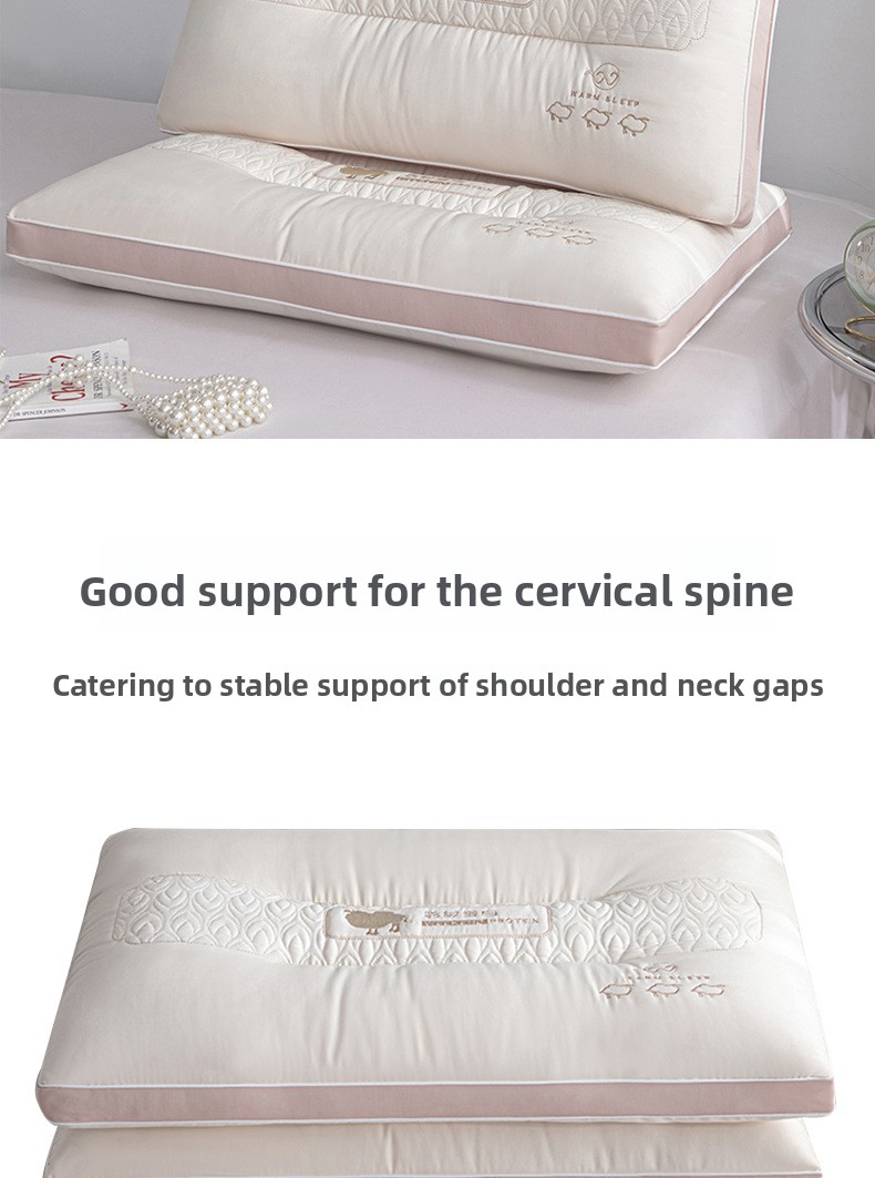 Oreiller orthopédique en mousse à mémoire de forme pour soulager les douleurs cervicales - Oreiller en fibres moyennement souples pour les dormeurs sur le côté et sur le dos. Respirant et hypoallergénique._voghion.com