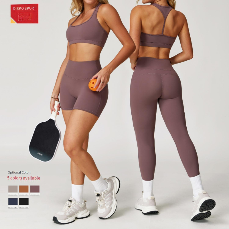 Women's Seamless High-Waisted Yoga Set With Butt-Lifting Design - Nylon Spandex Workout Outfit For Running, Fitness & Gym_voghion.com
