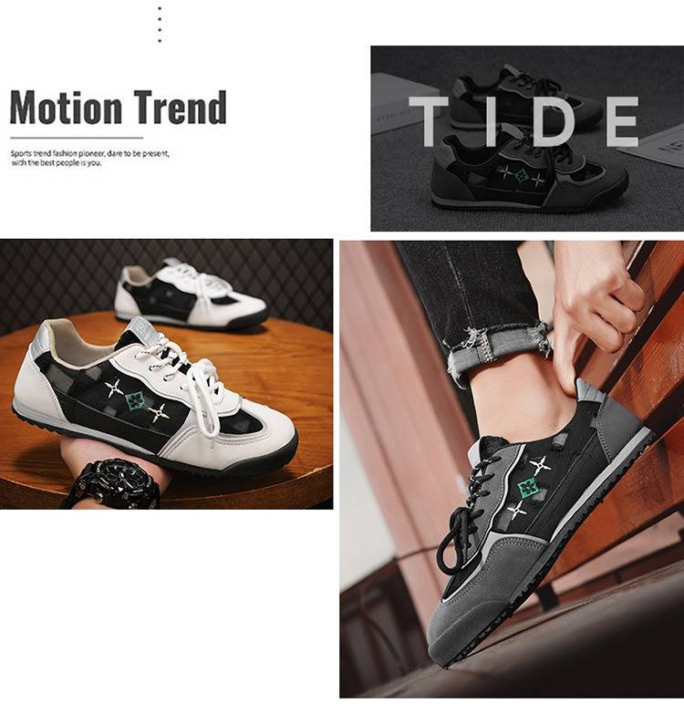 Sneakers casual da uomo - Scarpe basse traspiranti con lacci e cuciture classiche, comode per l'uso quotidiano (taglie 39-44, colori disponibili)_voghion.com