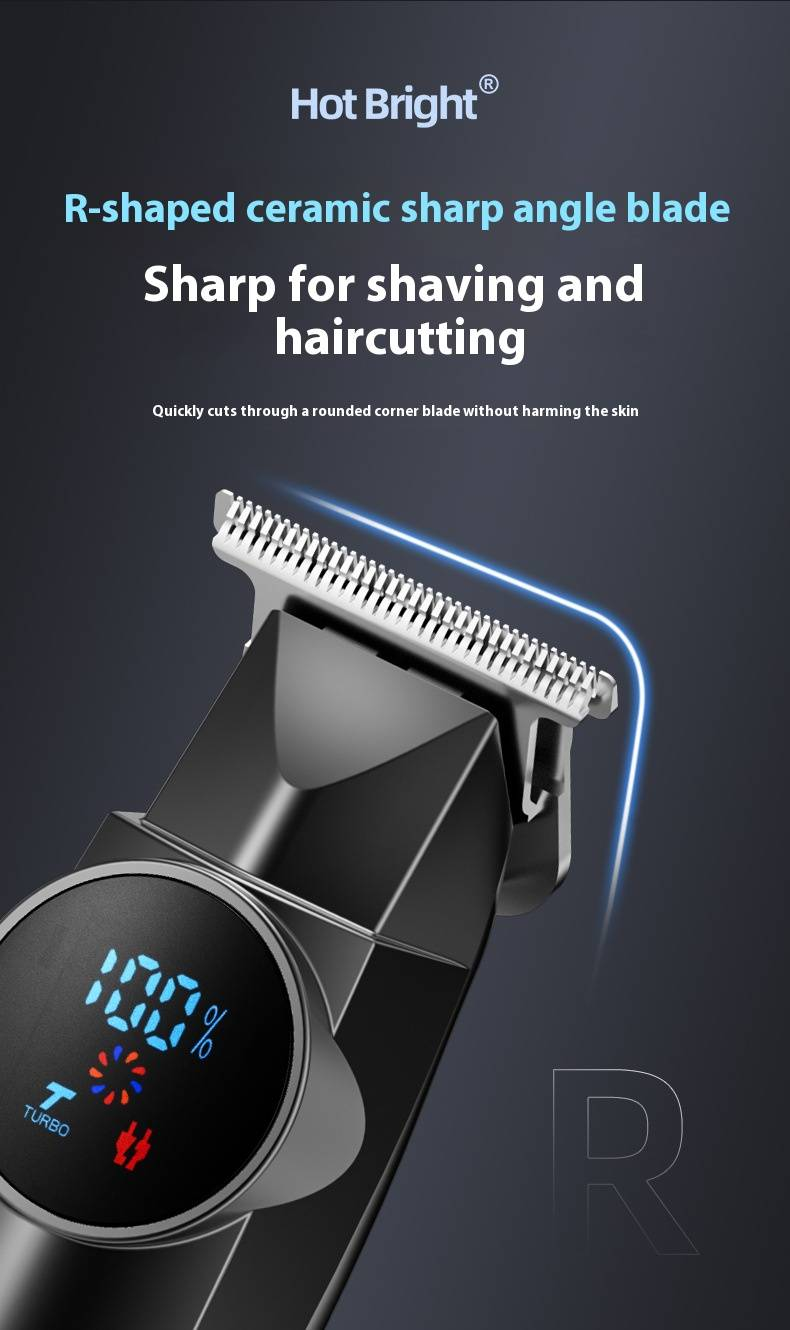 Professional Waterproof Cordless Hair Clipper For Men & Pets - Rechargeable Titanium Alloy Blade, Fast Charging, Low Noise, Home & Salon Use_voghion.com