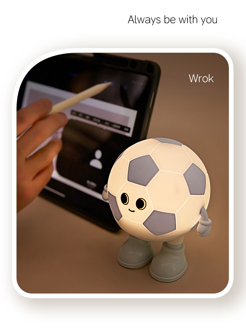Pat Schlafzimmer Kinder Junge Silikon Augenschutz Fußball Fan Tischlampe Nachttisch Schlaf Nachtlicht 2025 Atmosphäre Licht_voghion.com