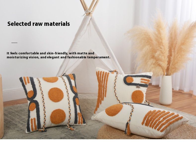 Nordische getuftete Kissenbezüge mit Kisseneinsätzen – Kissenbezüge im Bohemian- und geometrischen Design für Sofa, Bett (45 x 45 cm / 30 x 50 cm)_voghion.com