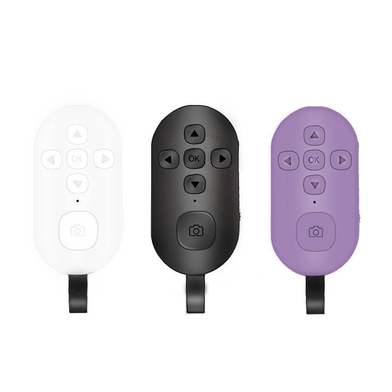 Multi-Function Bluetooth Remote For Smartphones – Selfie, Video Playback & EBook Page Turning, Compatible With TikTok/YouTube (Black/White/Purple)_voghion.com