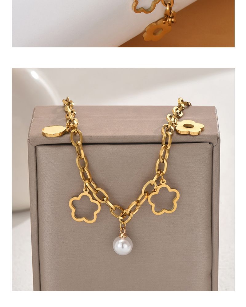 Sweet Simple Style Wer Titanium Steel Pearl Bracelets In Bulk_voghion.com