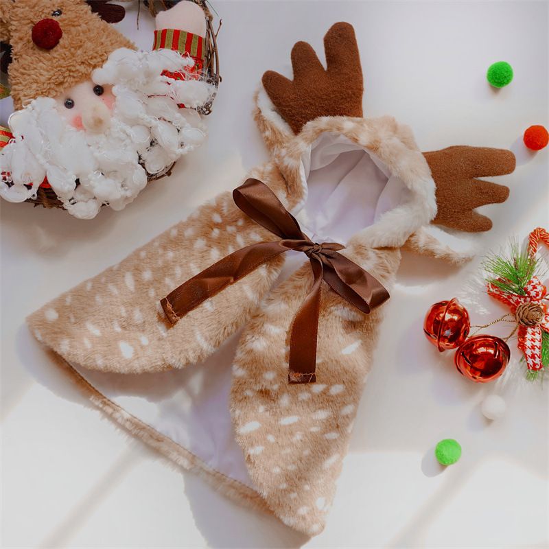Pet dog cat Christmas Halloween clothes Elk dress autumn and winter plush small and medium-sized dogs than bears Fadou corgi transform clothes cute_voghion.com