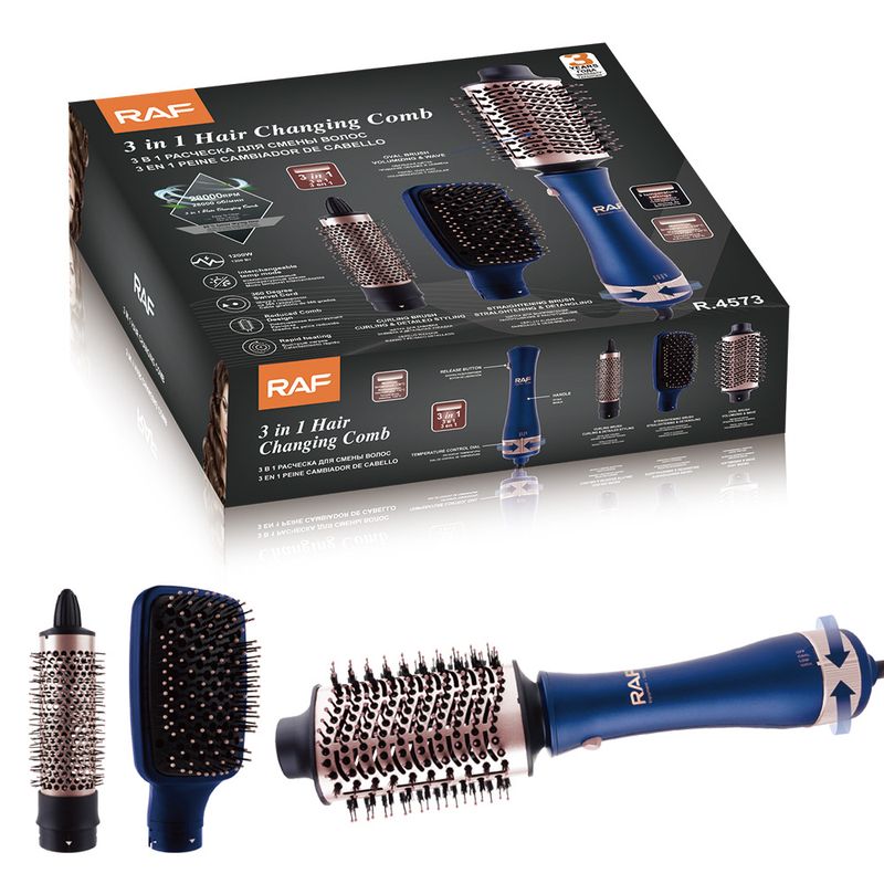 RAF EU Standard 3 in 1 Pettine ad aria calda Asciugacapelli a ioni negativi Ferro arricciacapelli multifunzionale Strumento per lo styling dei capelli_voghion.com