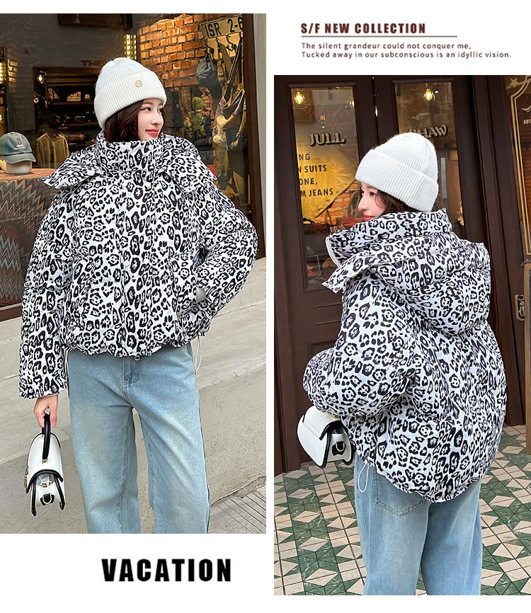 Women Parkas Coats Jackets Zipper Leopard Print Hooded Coat Stand Collar Y2k Streetwear Jacket Work Outerwear Autumn Winter_voghion.com