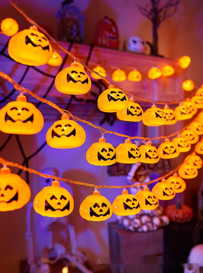 Halloween LED Pumpkin Ghost Eye Bat Small Colorful String Atmosphere Decoration Lights_voghion.com