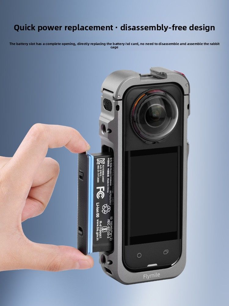 Compatible With 360 X5 Metal Frame Action Camera Cage Expansion Bracket Fixed Clip Horizontal Shooting Accessories_voghion.com