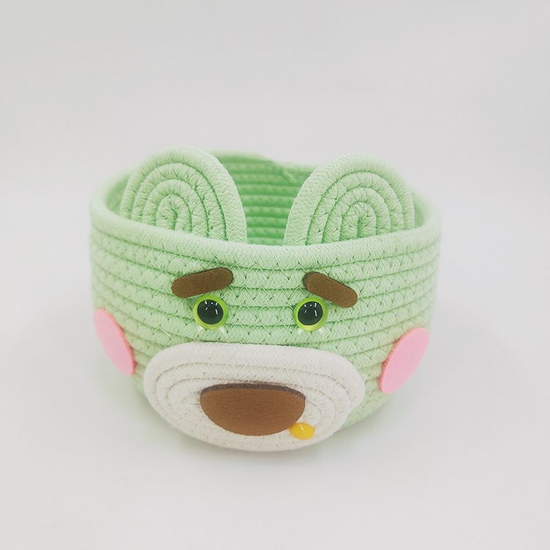 Cartoon Cute Pig With Lid Storage Basket Woven Cartoon With Lid Living Room Snack Desktop Storage Finishing Box_voghion.com