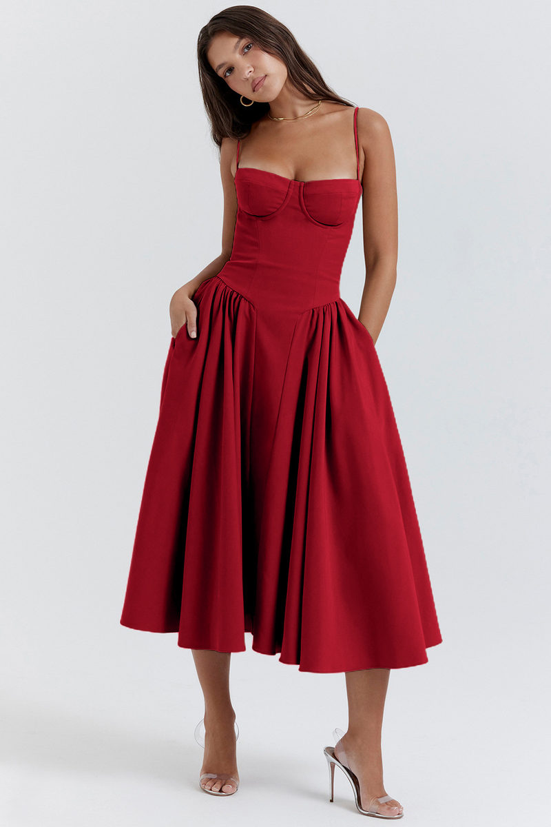 Gonna Nuova Gonna Lunga Francese Retro Stile Palazzo Dopamina Indossare Abito Con Bretelle Per Le Donne_voghion.com