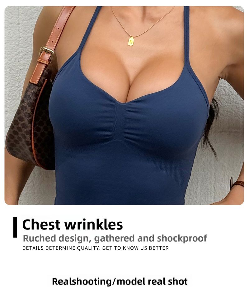 Fitness-Camisole mit Brustpolstern Push-Up-Sport-BH Schöner Rücken Yoga Wear_voghion.com
