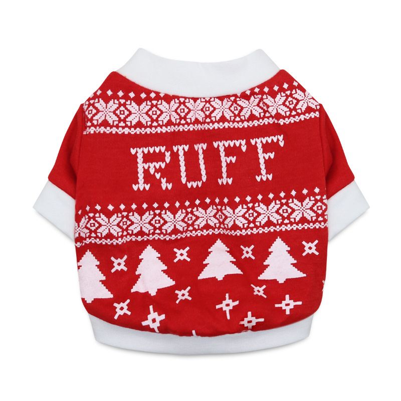 Clothing Dog Clothes Cotton Wool Black Fishbone Print Pet T-Shirt Halloween Christmas Edition_voghion.com