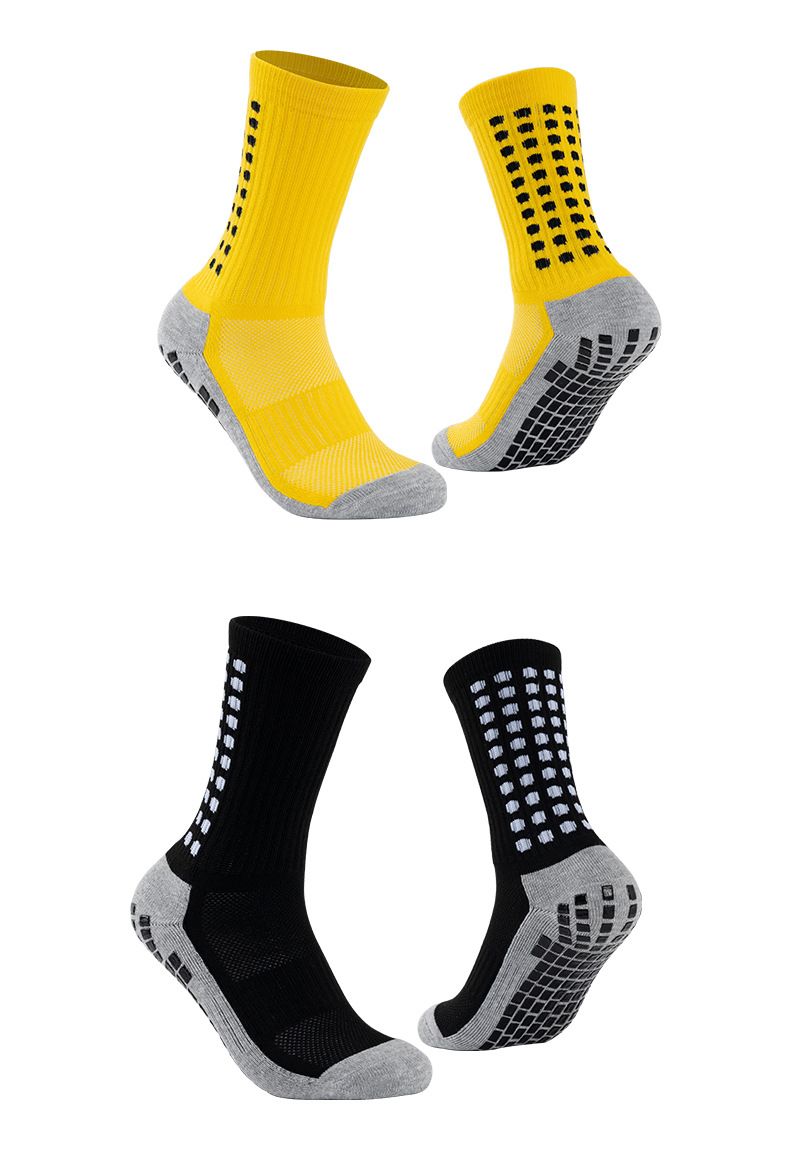 Calzini da uomo, calzini da calcio con colla, calzini sportivi antiscivolo, calze spesse con fondo in asciugamano, calzini da allenamento per studenti_voghion.com