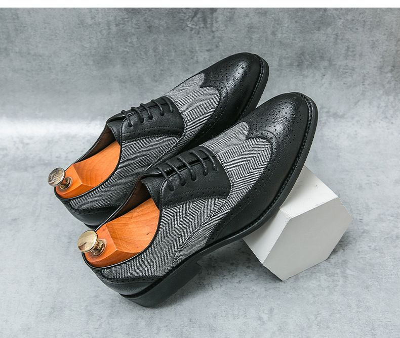 Pánské obchodní neformální šaty Oxfords formální šněrovací boty pro kancelář, večírky a každodenní nošení_voghion.com