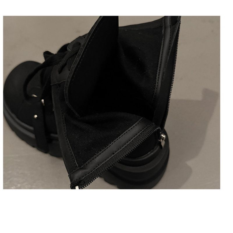 Bottines Martin à talons épais et rehausseurs de hauteur pour femmes Bottines en daim_voghion.com