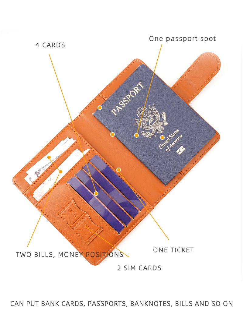 Baellerry új, semleges, antimágneses csattal ellátott, többfunkciós RFID utazási jegy- és útlevéltartó táska_voghion.com
