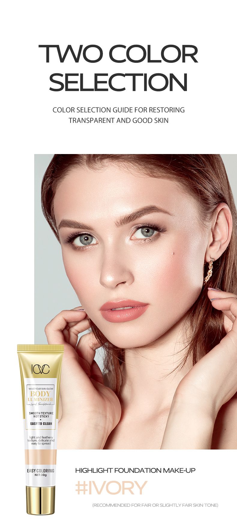 Yüz Fondöteni ICVC High Gloss Fondöten, Nemli, Hafif, Suya Dayanıklı, Yağ Kontrolü, Kapatıcı_voghion.com
