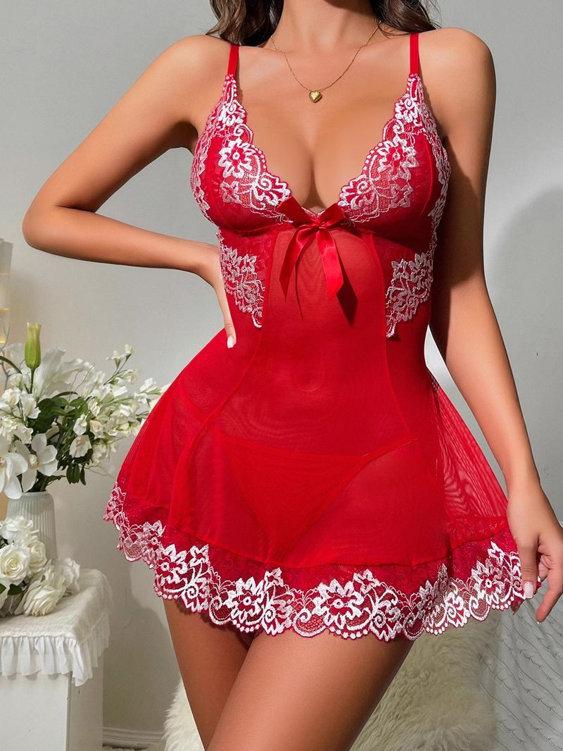 Nuovo sexy set di lingerie multicolore con canotta semitrasparente_voghion.com