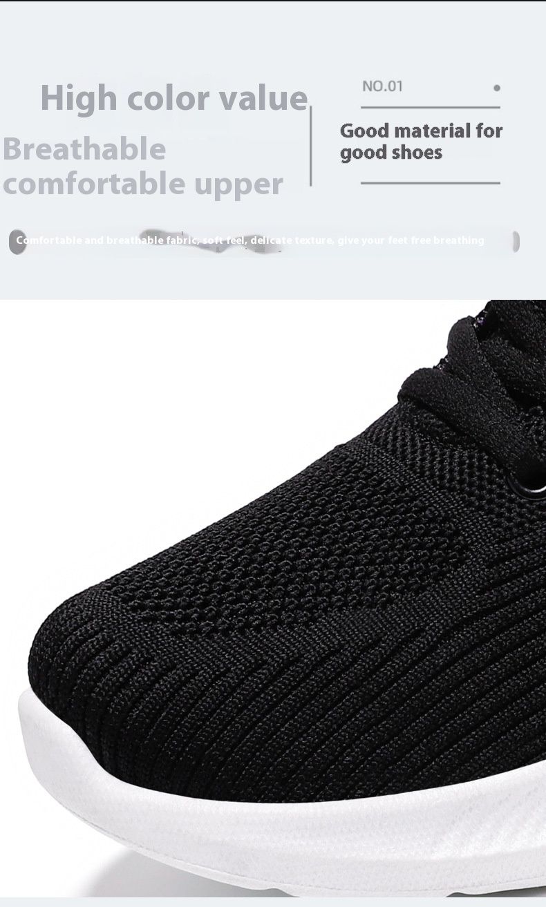 2024 Leisure Soft Sole Sports Breathable Single Flyknit Mesh Running Shoes Female_voghion.com