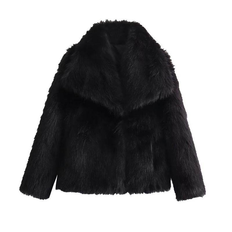 Dammekleeder 2024 Fréijoer nei Stroossemode locker Pelzreversjacket A14001_voghion.com