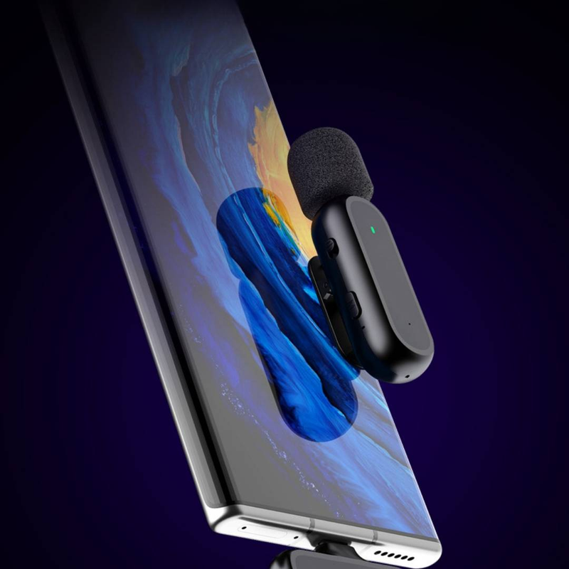 K61 Mobiele telefoon draadloze lavaliermicrofoon met oplaadcompartiment radio live zakelijk entertainment vrije tijd draadloze minimicrofoon_voghion.com