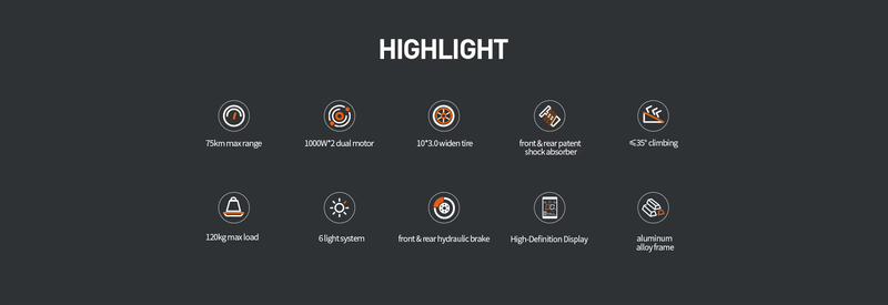 JOYOR S10-S-Z Folding Electric Scooter 1000W*2 Dual Motors 60V18AH High-capacity Battery 10*3.0 Widen Tires 75Km Max Range_voghion.com