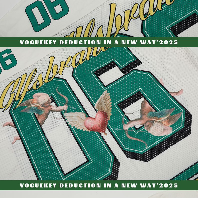 Férfi Ruházatklub American High Street Retro Digitális Nyomtatású Jersey Rövid Ujjú Póló, All Match Túlméretezett Mesh Póló_voghion.com