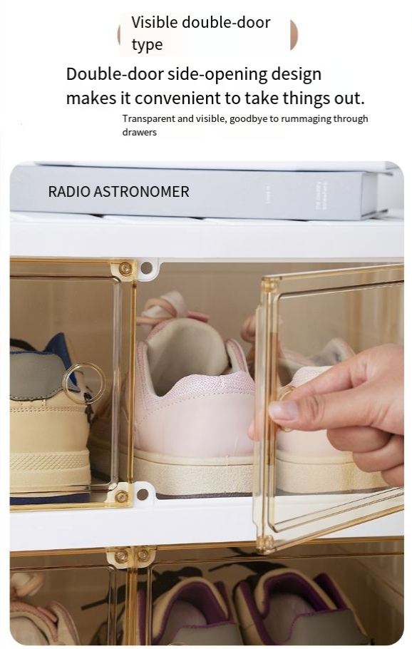 Folding Shoe Box Free Installation Shoe Cabinet Multi Layer Space Saving Simple Folding Shoe Rack Dust Proof Household Shoes_voghion.com