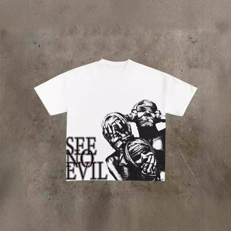 Herrenbekleidung Print Großes Top Kurzarm-T-Shirt_voghion.com