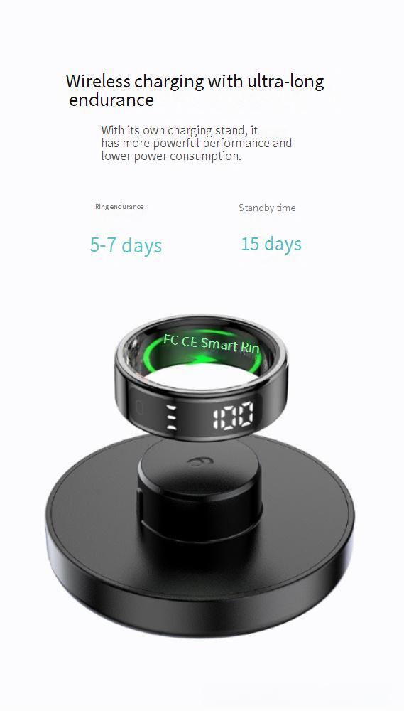 Rings New R11 Wireless Charging Smart Ring Heart Rate Blood Oxygen Sleep Health Monitoring Sports Step Counting Ring_voghion.com