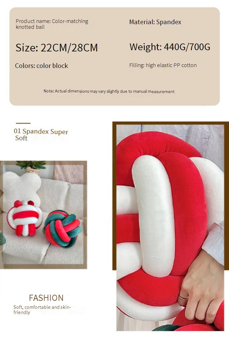 Nordic Knotted Pillow With Color Block Design - Handwoven KNOT Cushion For Sofa & Bay Window_voghion.com