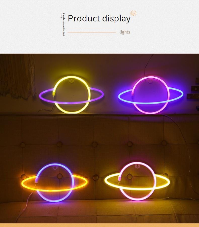 LED Neon Moon Heart Rainbow Star Creative Night Light For Bedroom Decor, Battery & USB Powered, Multiple Shapes (Lightning, Love, Unicorn)_voghion.com