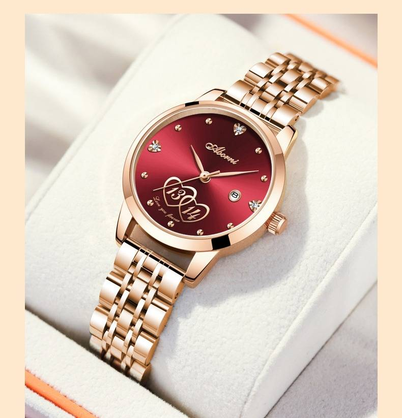 Elegant Women's Quartz Watch With Calendar, Stainless Steel Band, Minimalist Design For Everyday Wear Calendar Steel Belt Ladies Watch_voghion.com