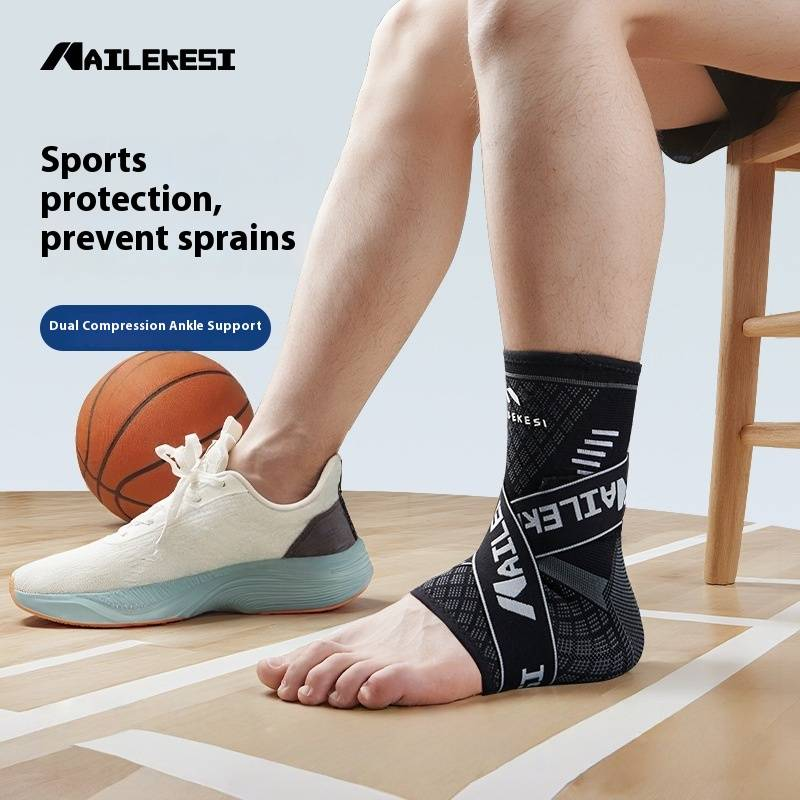 Professional Ankle Support Brace For Basketball Running Sports - Anti-Sprain Injury Protection Sleeve With Adjustable Straps_voghion.com