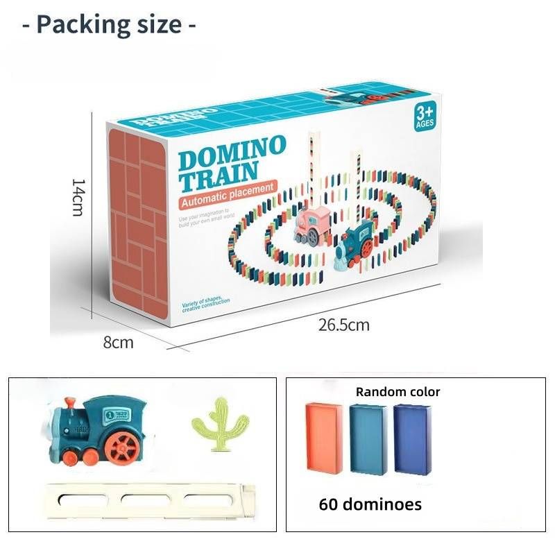 Sesli ve Işıklı Otomatik Domino Tren Oyuncağı, 60/80/120/180/260 Parça, Çocuklar İçin Elektrikli Domino Blok Seti (Mavi/Pembe/Yeşil/Kırmızı/Şeffaf)_voghion.com