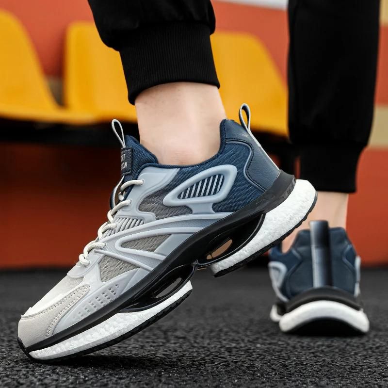 Scarpe da corsa sportive traspiranti con suola morbida, da uomo, con suola in mesh bianco, personalizzabili, con MOQ basso, luminose e casual._voghion.com