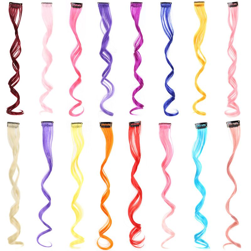 Tinta per capelli ricci alla moda, tinta per orecchie, una carta colorata, un pezzo, parrucca per capelli ricci lunghi, una carta, pezzo per capelli con onde grandi e colorate_voghion.com