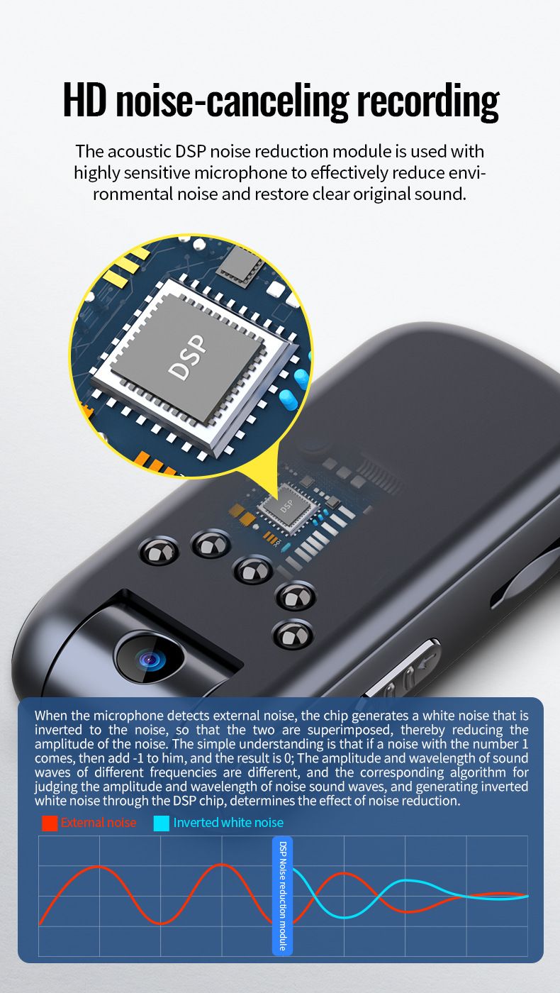 Digital Voice Recorder V13 Nachtsicht-Lernrekorder Mp3ai Intelligente professionelle High-Definition-Rauschunterdrückung 1080P-Aufnahme_voghion.com