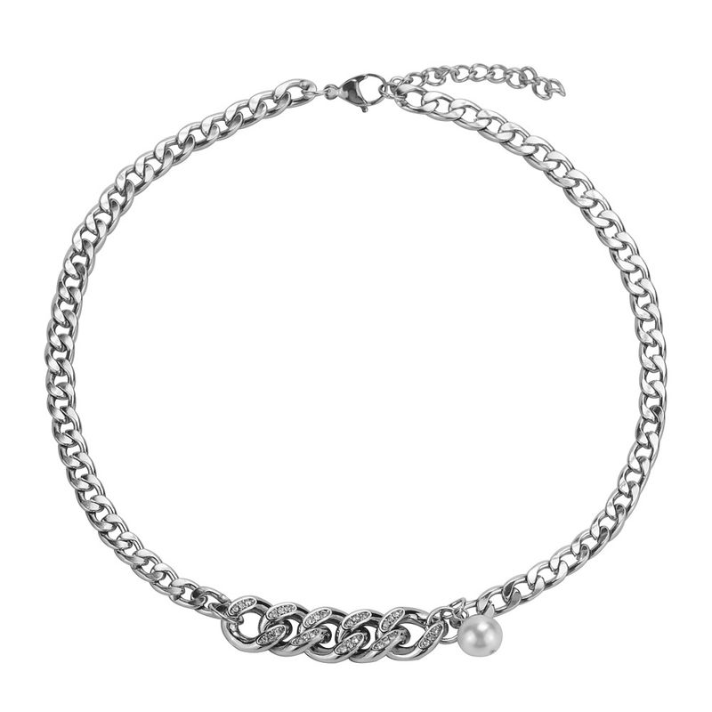 Ins New Nischendesign Unisex Kubanische Kette Perlenspleißen Einfaches Armband Trendy Hip-Hop Titan Stahl Schmuck_voghion.com
