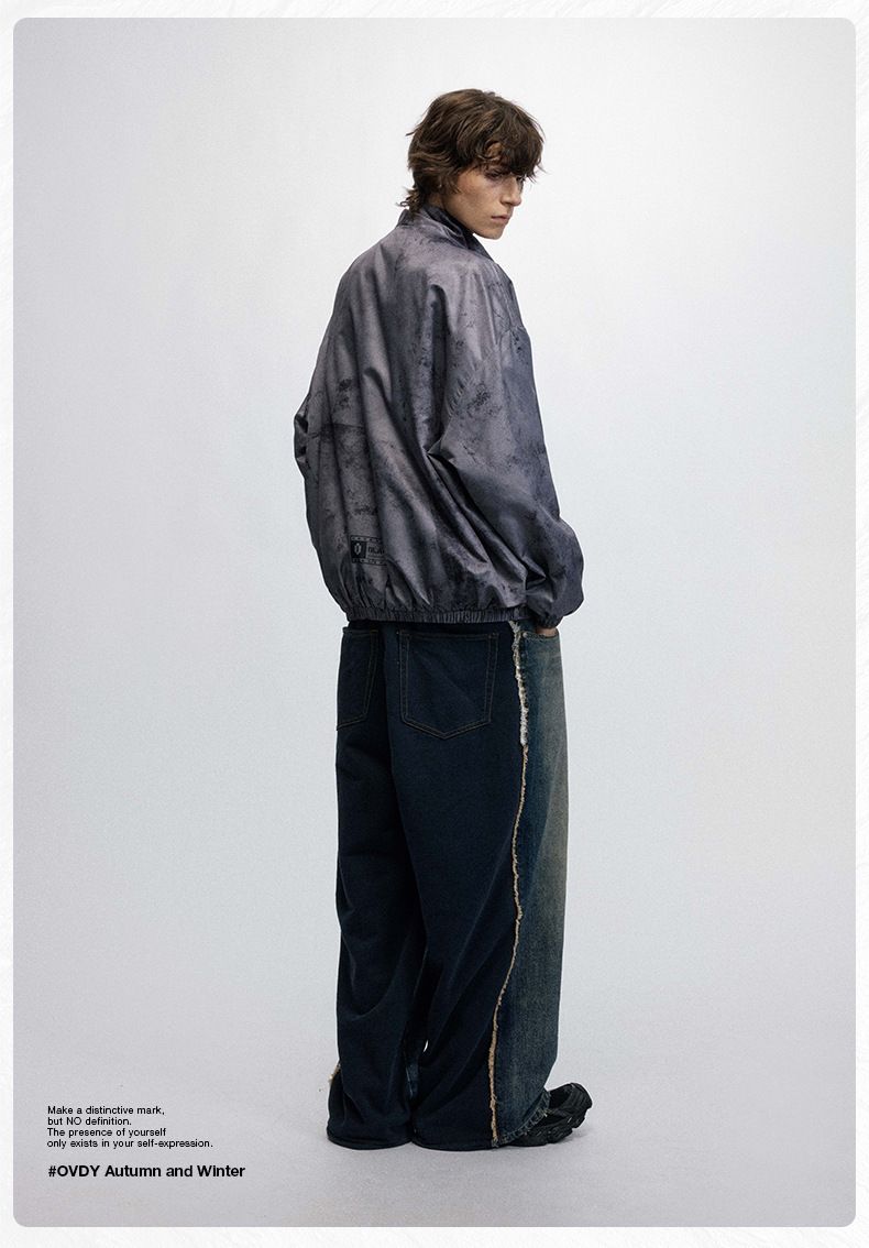 #OVDY 2024 Spring And Autumn New Coat Digital Printing Stand Up Collar Down Shoulder Pattern Oversized Jacket_voghion.com
